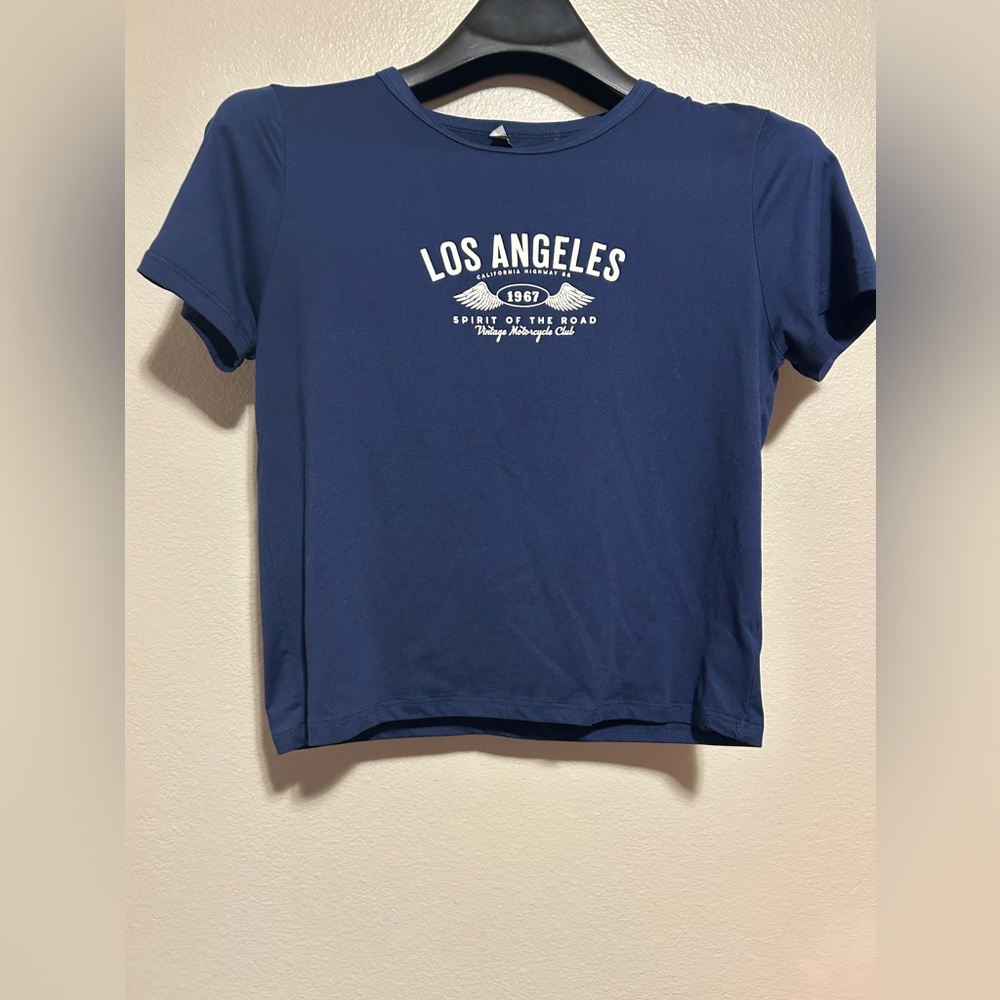 Street wear society navy LA crop top-Size l